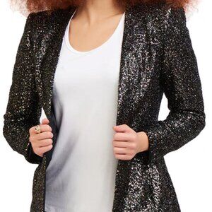 Black Tape Sparkle Sequin Evening Blazer NWT -- size XL (14 - 16), Lined, Black